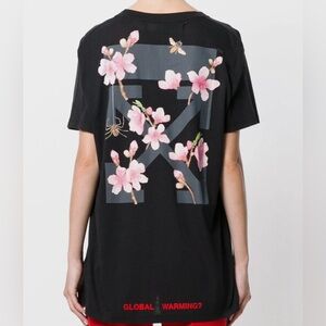 Off-White 2013 Main Label Black Global Warming Blossom Virgil Abloh Tee XL
